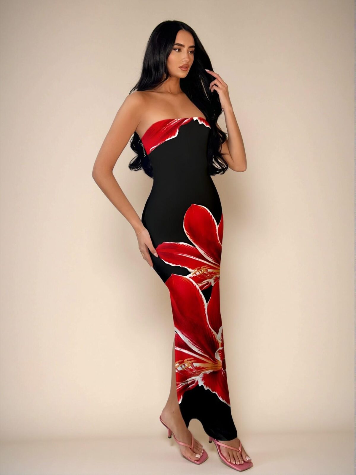 Elegant White Floral Print Bodycon Dress for Spring and Summer - Chic, Classy and Trendy Fashion Style to Dress to Impress - Image 5