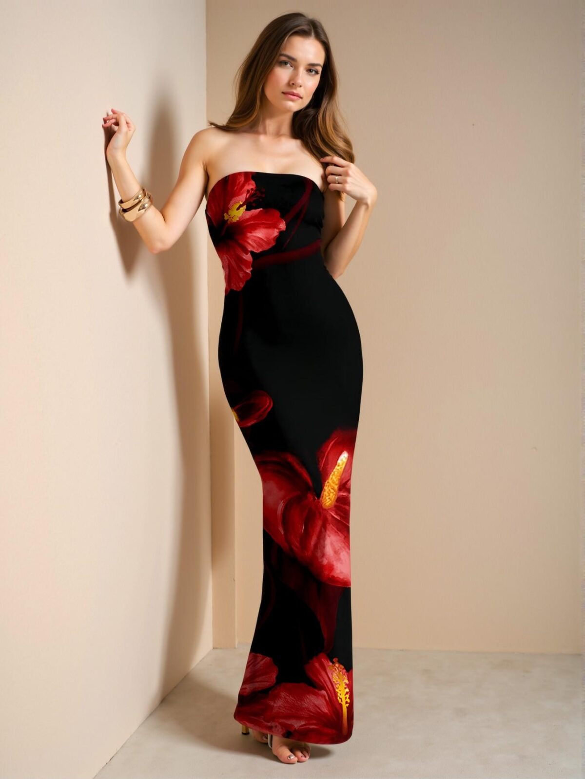 Elegant White Floral Print Bodycon Dress for Weddings, Formal Events, and Beach Outings - Chic, Classy, and Trendy Fashion Style to Dress to Impress