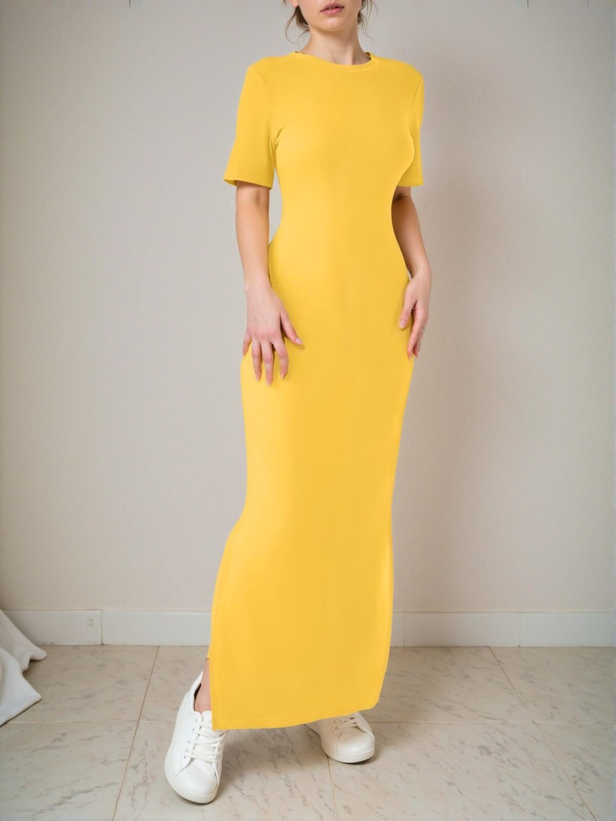 Elegant Orange Chic Split Hem V-Neck Short Sleeve Maxi Dress for Spring and Summer, Perfect for Weddings - Chic, Classy and Trendy Fashion Style to Dress to Impress - Image 4