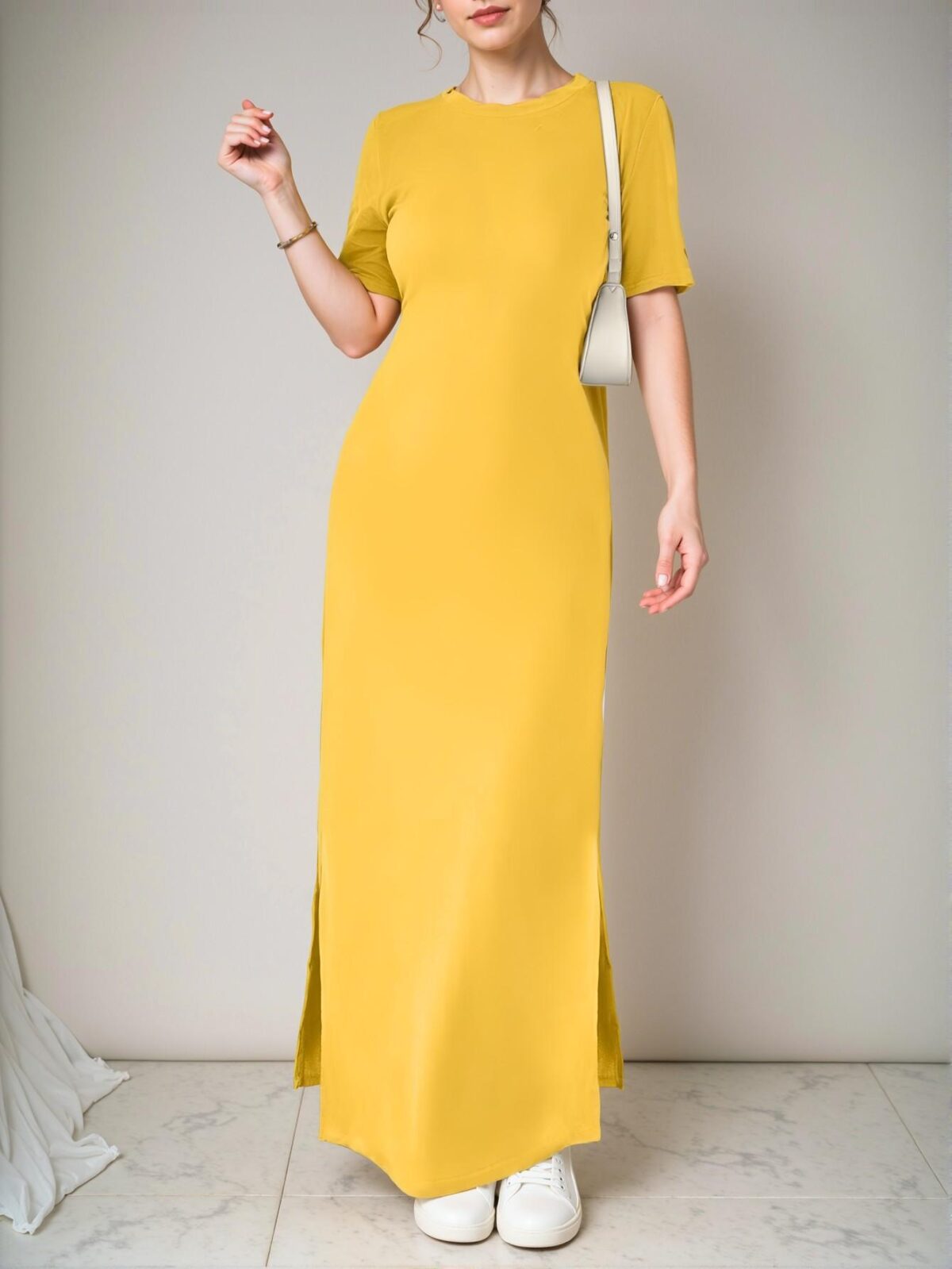 Elegant Orange Chic Split Hem V-Neck Short Sleeve Maxi Dress for Spring and Summer, Perfect for Weddings - Chic, Classy and Trendy Fashion Style to Dress to Impress - Image 5