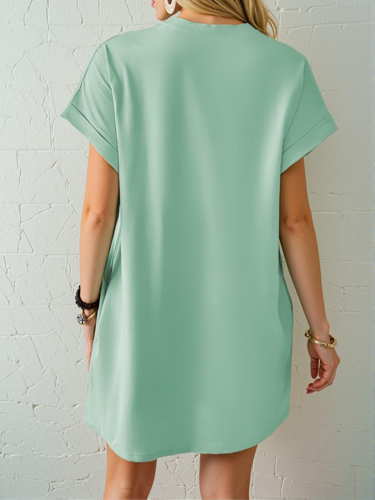 Elegant Mint Green Stylish Batwing Sleeve Dress for Spring and Summer Chic, Classy and Trendy Fashion Style to Dress to Impress - Image 2