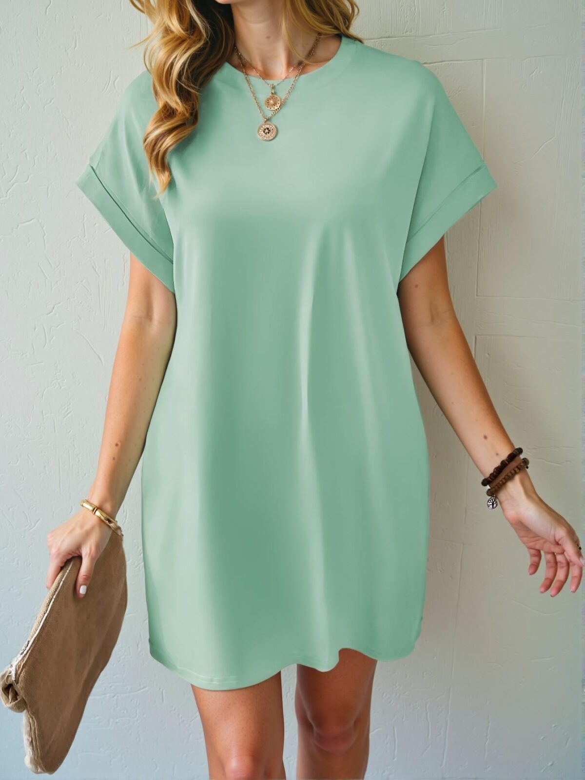 Elegant Mint Green Stylish Batwing Sleeve Dress for Spring and Summer Chic, Classy and Trendy Fashion Style to Dress to Impress - Image 4