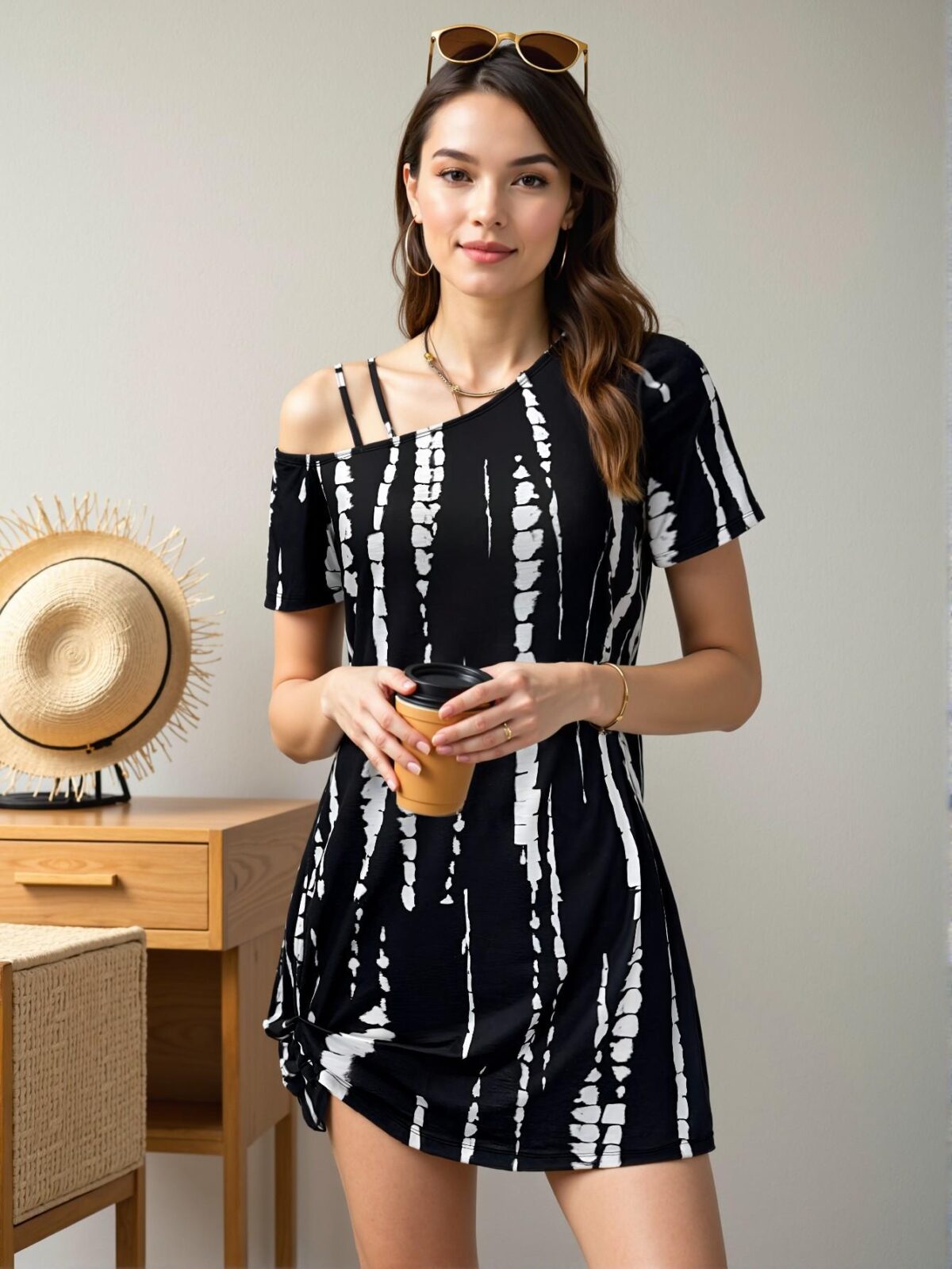 Elegant Black Casual Twist Hem Mini Dress, Sleeveless Basic Outdoor Sundress for Spring/Summer Chic, Classy and Trendy Fashion Style to Dress to Impress - Image 5