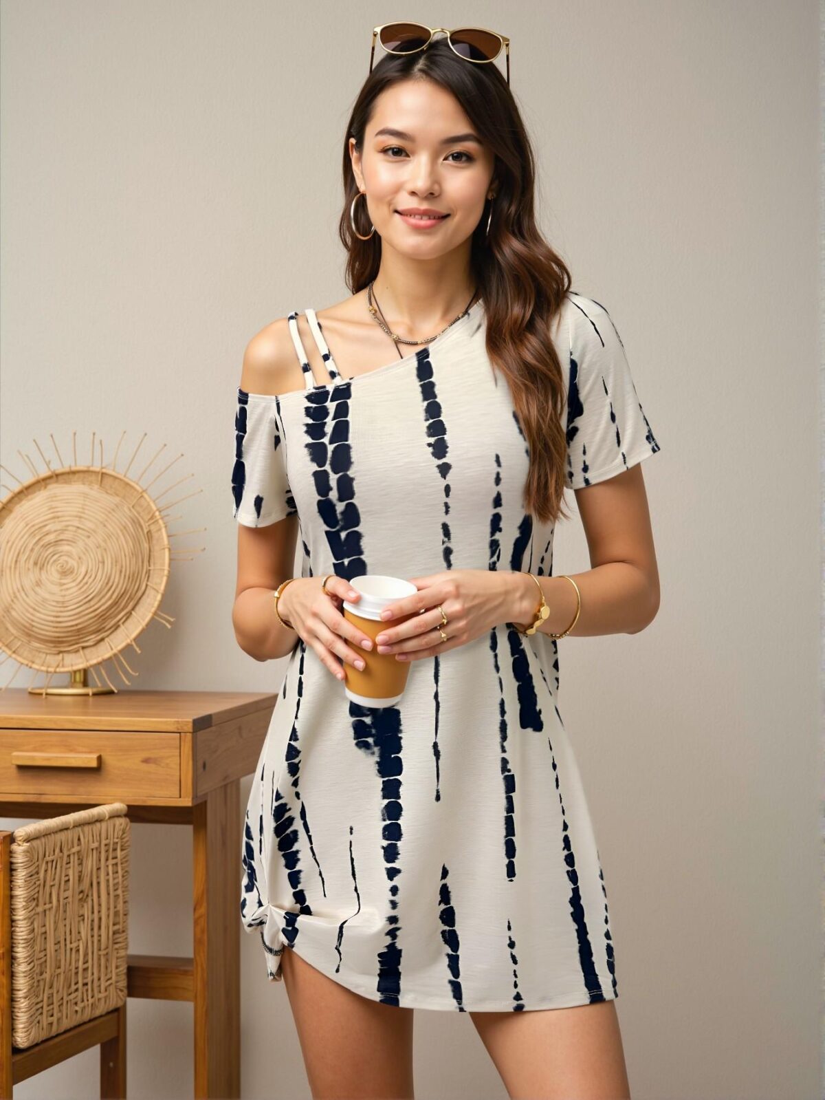 Elegant Multicolor Casual Twist Knot Hem Short Sleeve Mini Dress for Spring and Summer - Chic, Classy and Trendy Fashion Style to Dress to Impress - Image 5