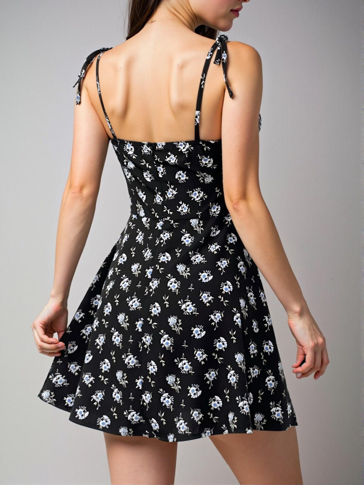 Elegant Black Boho Cami Dress with Colorblock and Plant Prints for Effortless Spring and Summer Style - Chic, Classy and Trendy Fashion Style to Dress to Impress - Image 2