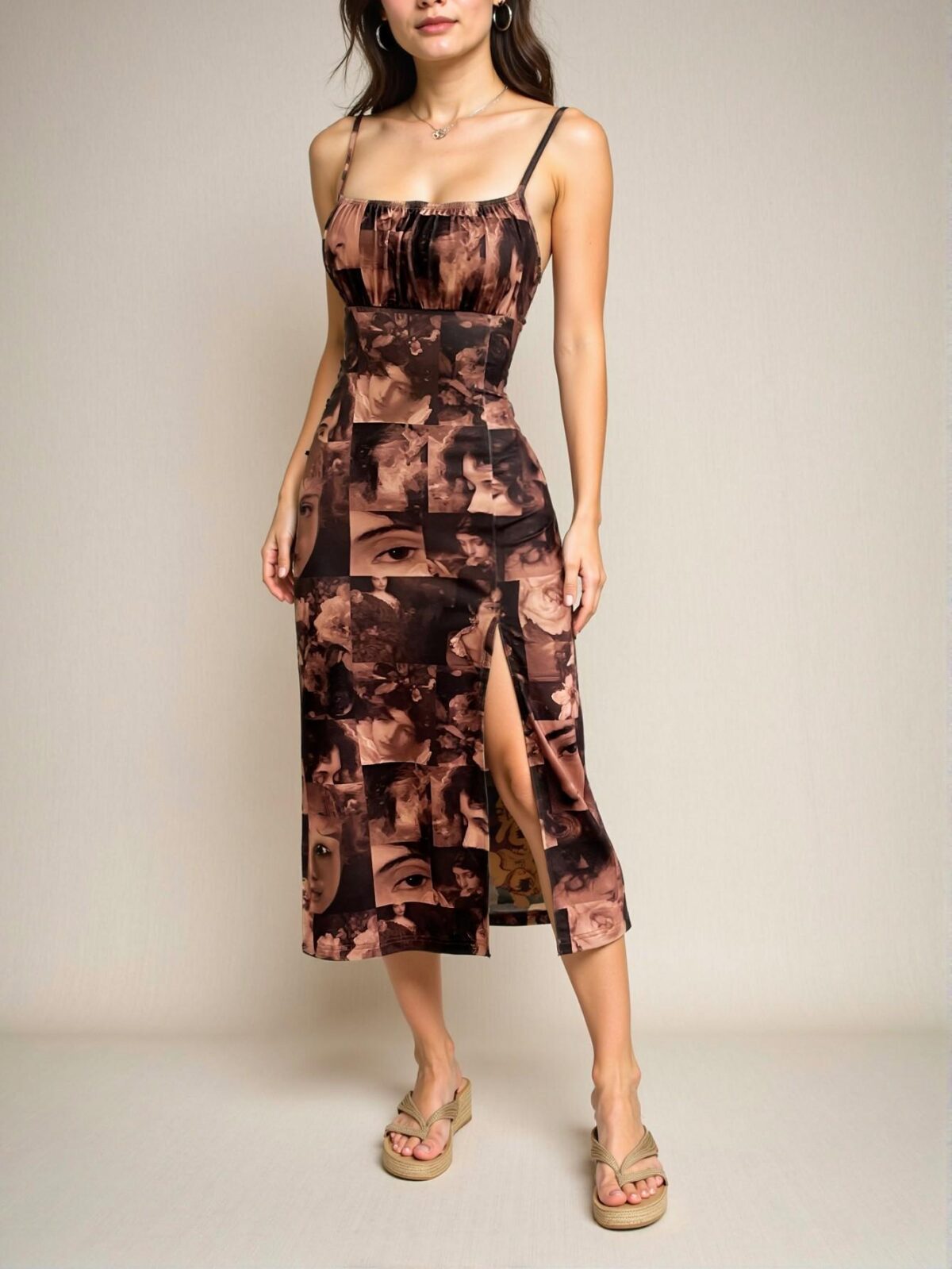 Elegant Multicolor Bodycon Camisole Midi Dress with Asymmetrical Details and Backless Design – Chic, Classy and Trendy Fashion Style to Dress to Impress - Image 5