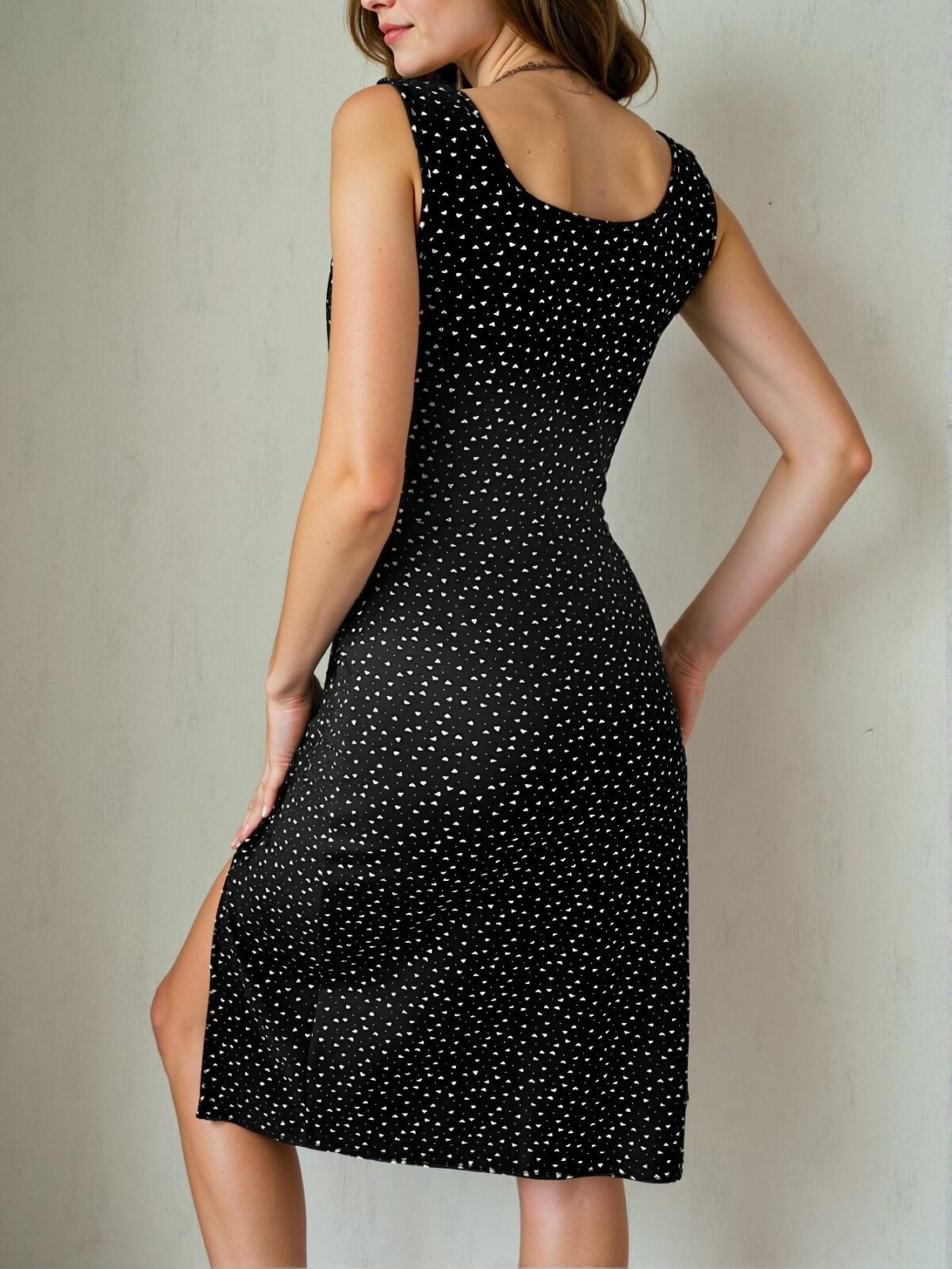 Elegant Black High Slit Tie Waist Sleeveless Dress Perfect for Spring and Summer - Chic, Classy and Trendy Fashion Style to Dress to Impress - Image 2