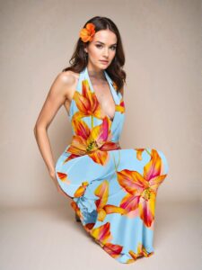 Elegant Multicolor Chic Floral V-Neck Maxi Dress for Women in Spring and Summer - Chic, Classy, and Trendy Fashion Style to Dress to Impress