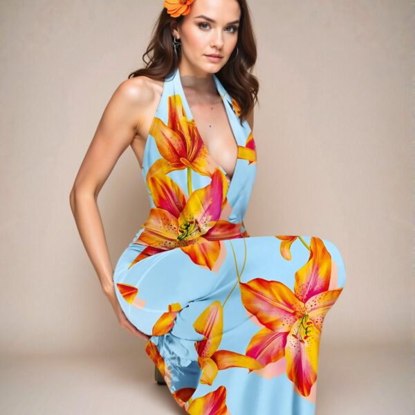 Elegant Multicolor Chic Floral V-Neck Maxi Dress for Women in Spring and Summer - Chic, Classy, and Trendy Fashion Style to Dress to Impress