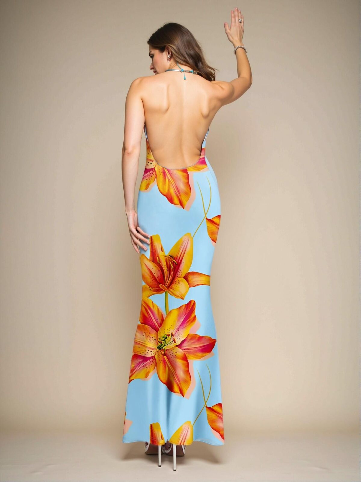 Elegant Multicolor Chic Floral V-Neck Maxi Dress for Women in Spring and Summer - Chic, Classy, and Trendy Fashion Style to Dress to Impress - Image 2