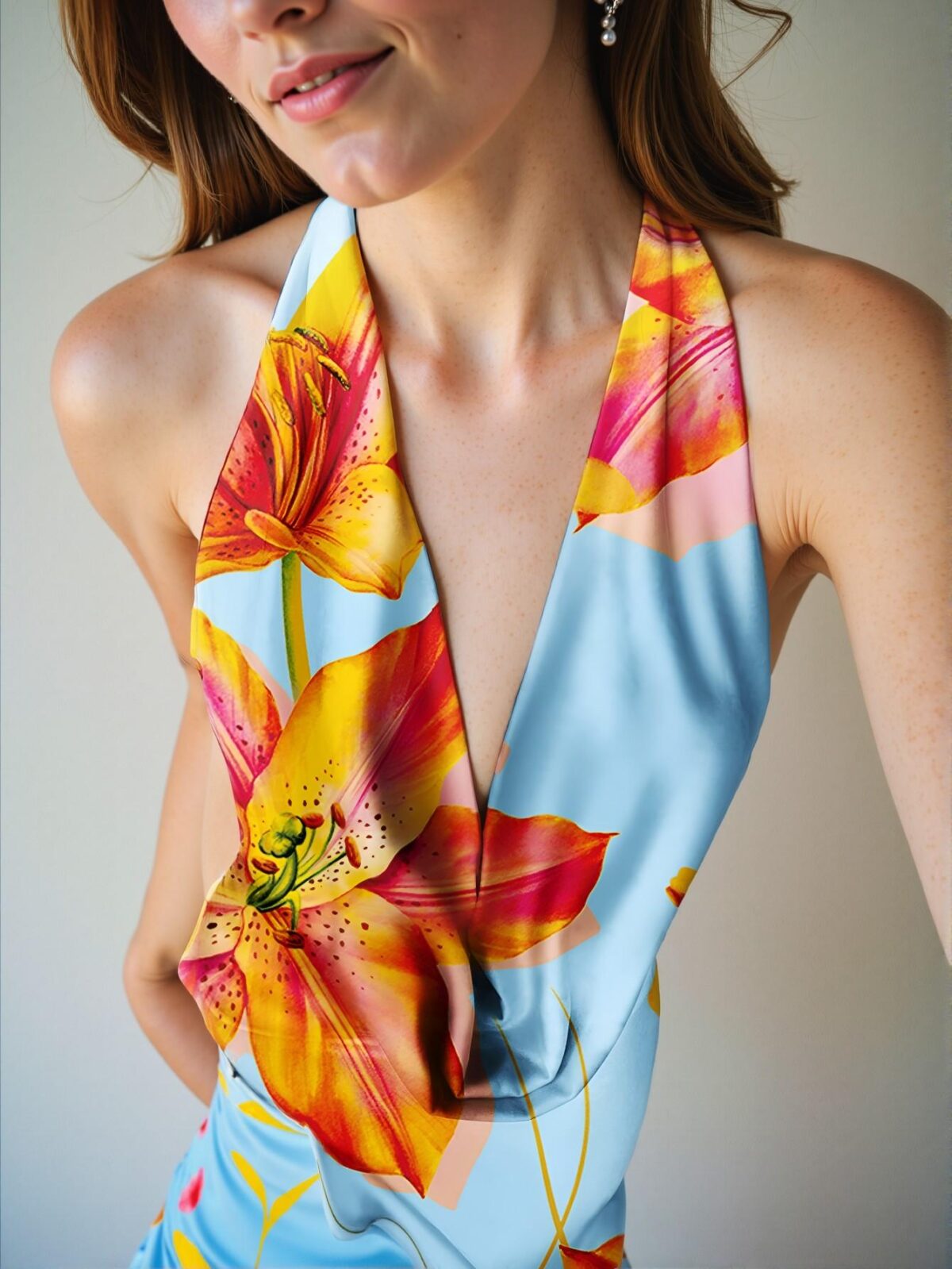 Elegant Multicolor Chic Floral V-Neck Maxi Dress for Women in Spring and Summer - Chic, Classy, and Trendy Fashion Style to Dress to Impress - Image 3