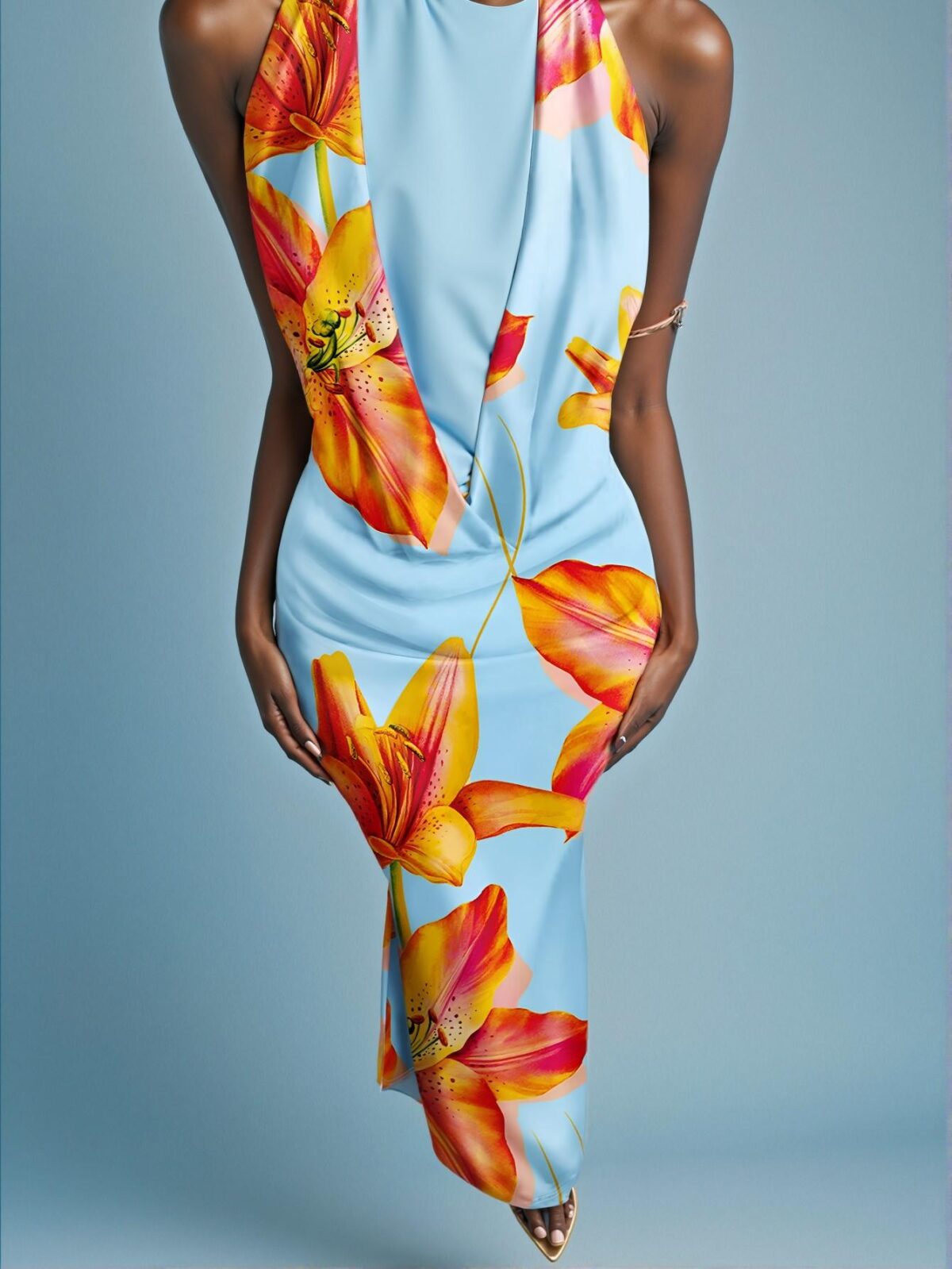 Elegant Multicolor Chic Floral V-Neck Maxi Dress for Women in Spring and Summer - Chic, Classy, and Trendy Fashion Style to Dress to Impress - Image 5