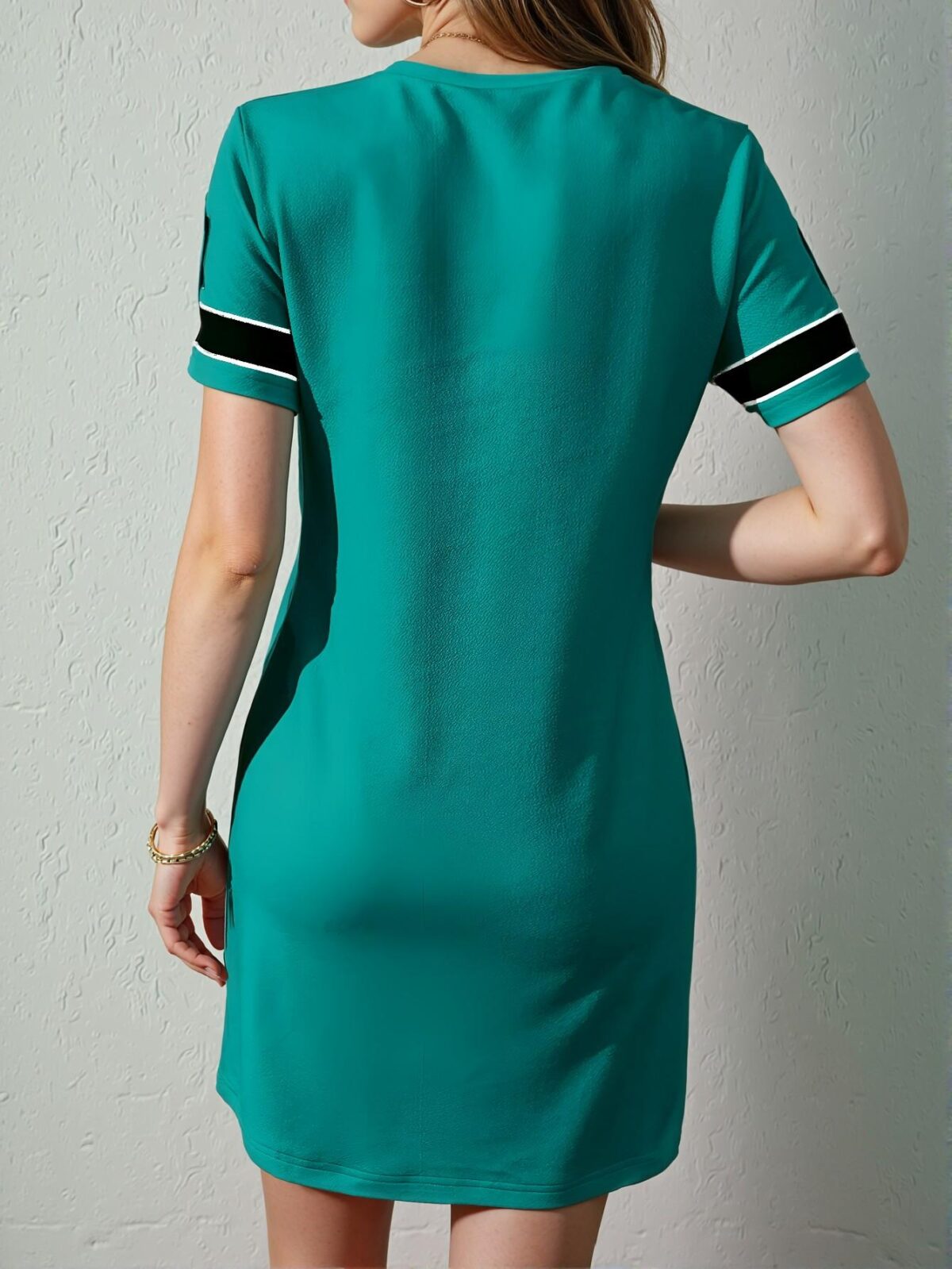 Elegant Blue Refreshing Summer Festival Graphic Tee Dress for Effortless Spring and Summer Style, Chic, Classy and Trendy Fashion to Dress to Impress - Image 2