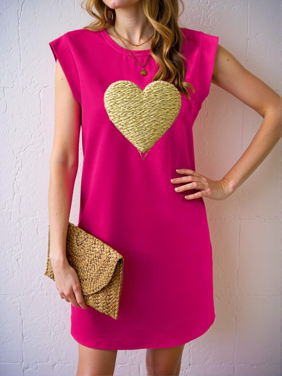 Elegant Hot Pink Simple Sleeveless Dress Perfect for Spring and Summer - Chic, Classy, and Trendy Fashion Style to Dress to Impress - Image 3