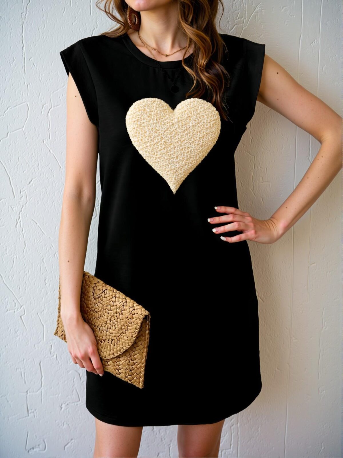 Elegant Black Heart Print Casual Dress for Spring and Summer - Chic, Classy and Trendy Fashion Style to Dress to Impress - Image 5