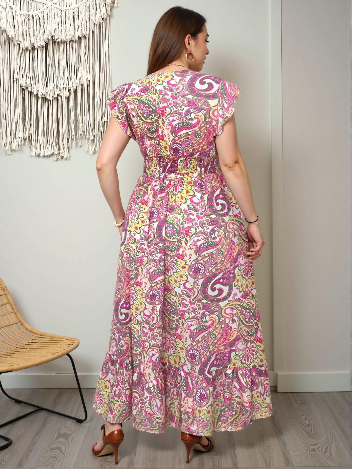 Elegant Multicolor Bohemian Paisley Print Maxi Dress for Vacation, Spring Break, and Festivals - Chic, Classy and Trendy Fashion Style to Dress to Impress - Image 2