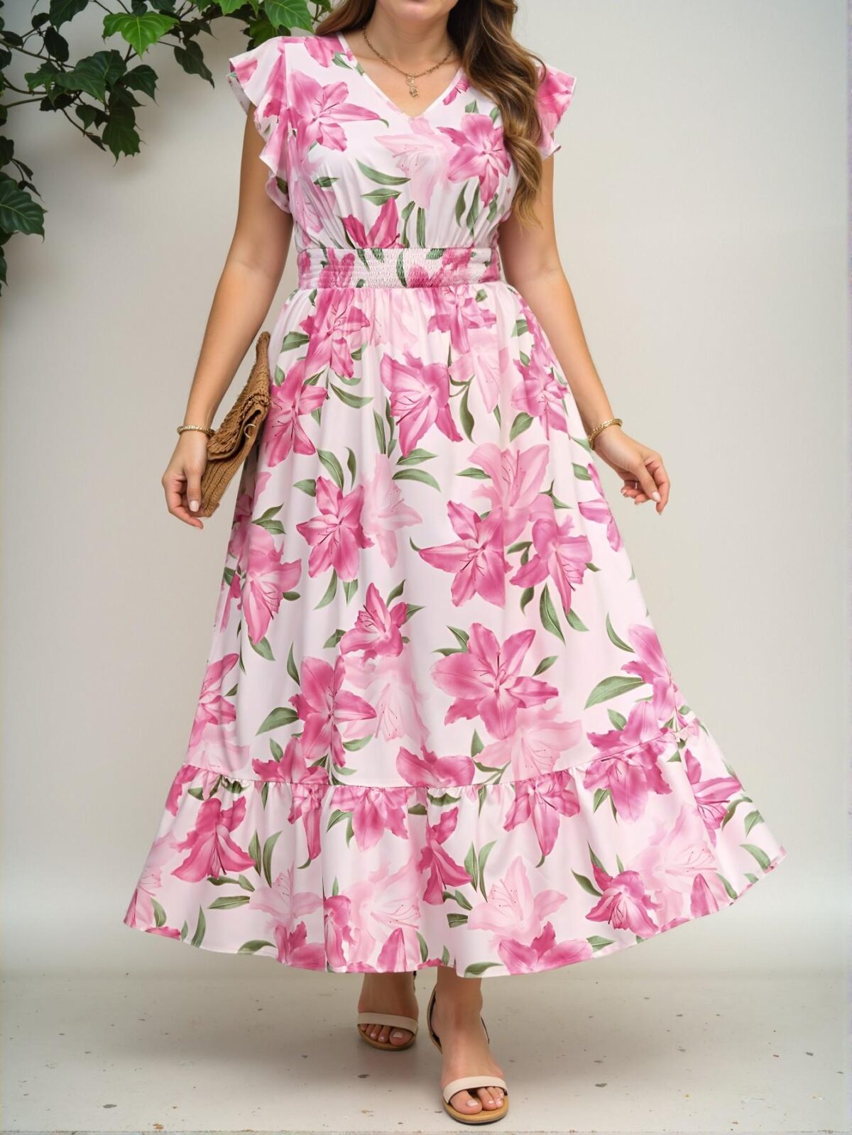 Elegant Pink Long Paisley Print Vacation Dress for Women – Ideal Boho Summer and Festival Attire for Spring Break Celebrations and Mother’s Day – Chic, Classy and Trendy Fashion Style to Dress to Impress - Image 5