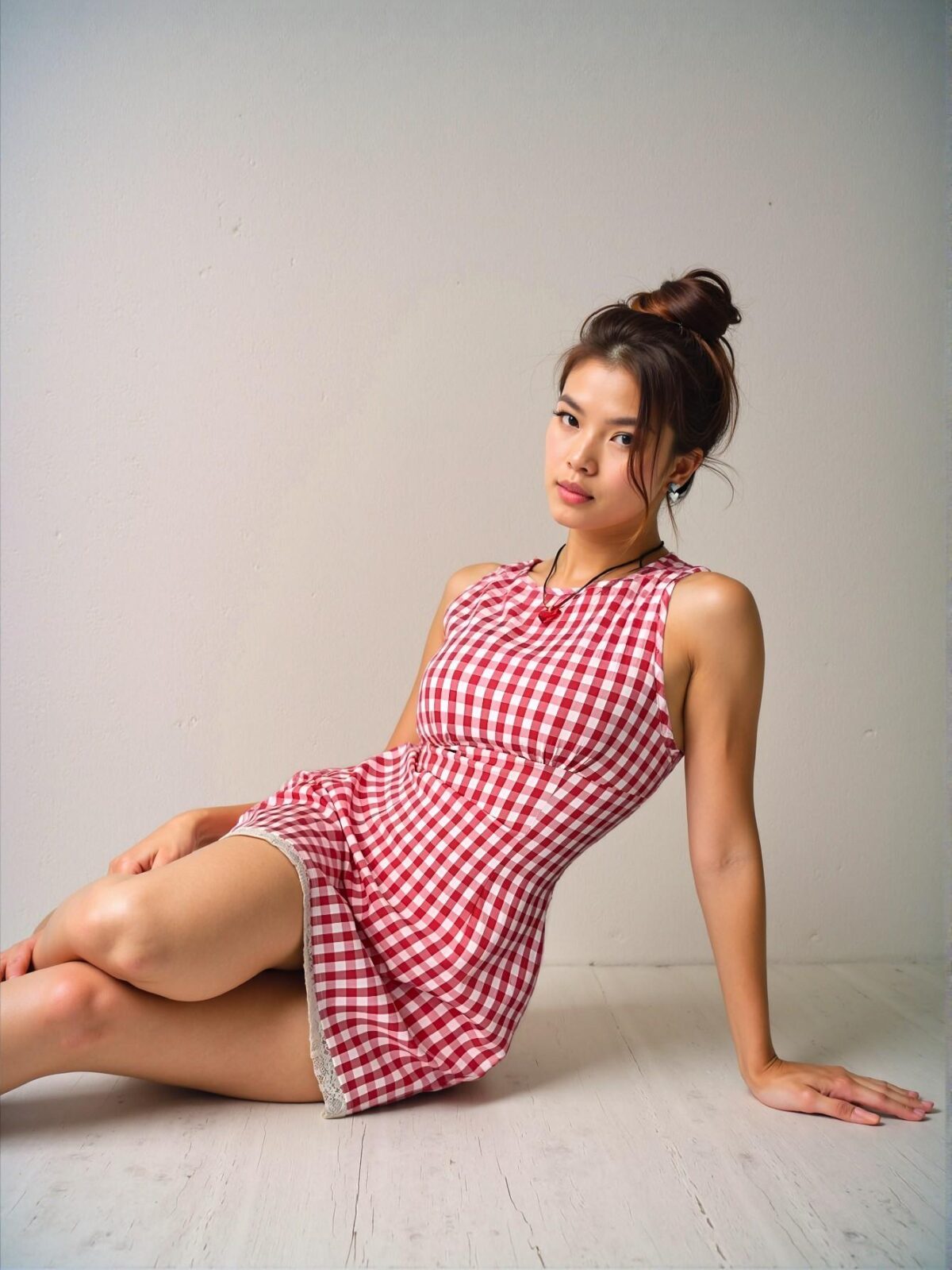 Elegant Red Flared A-Line Mini Dress with Contrast Lace for Women - Chic, Classy and Trendy Fashion Style to Dress to Impress - Image 3