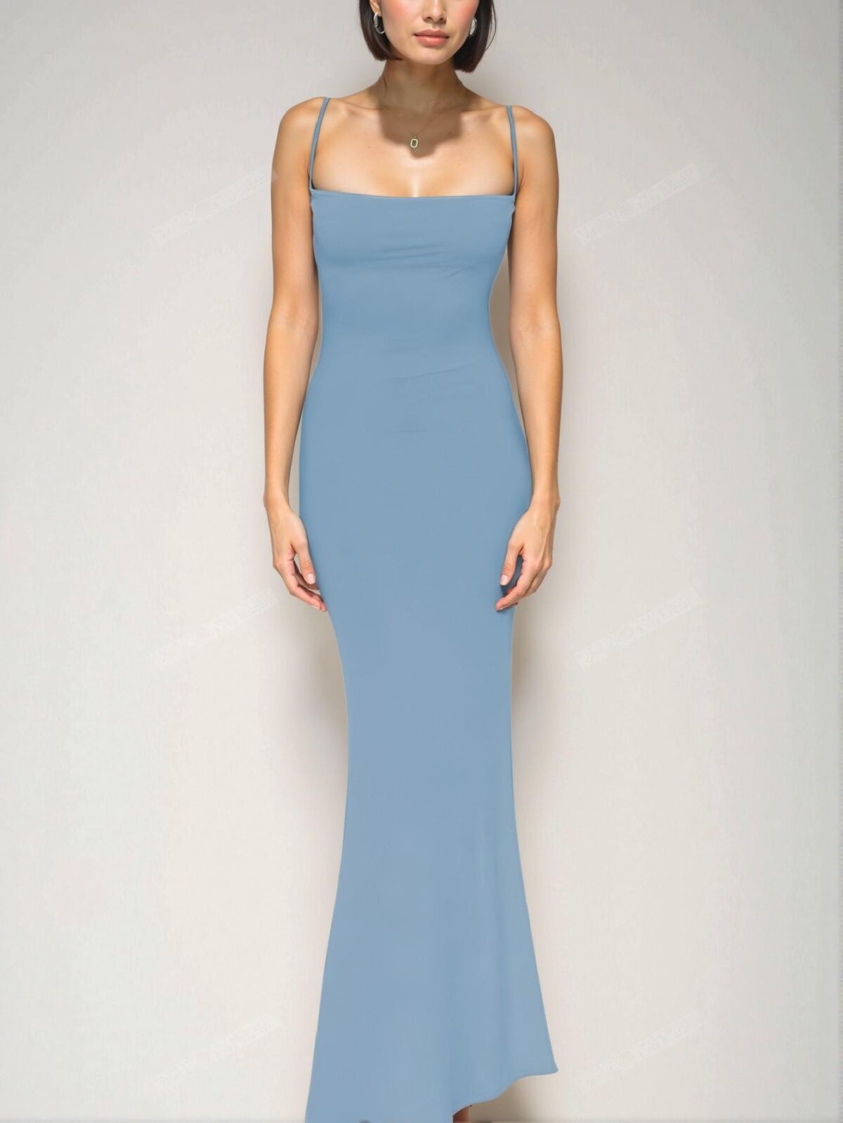 Elegant Baby Blue Sleek Backless Bodycon Dress for Parties, Vacations, and Nights Out - Chic, Classy and Trendy Fashion Style to Dress to Impress - Image 4