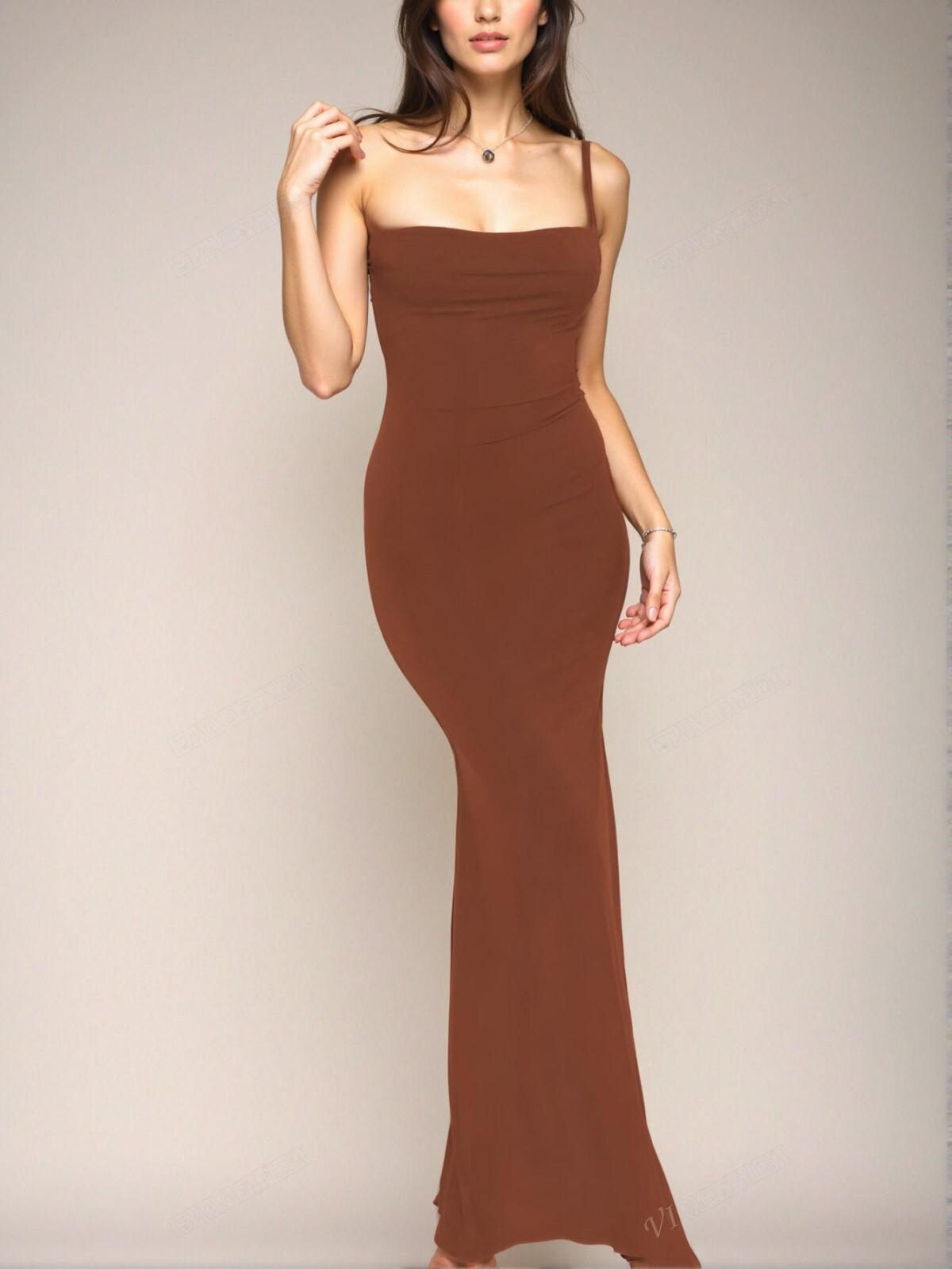 Elegant Coral Orange Stylish Slit Bodycon Backless Dress for Night Out, Parties, and Vacations with Chic and Classy Fashion to Dress to Impress - Image 2