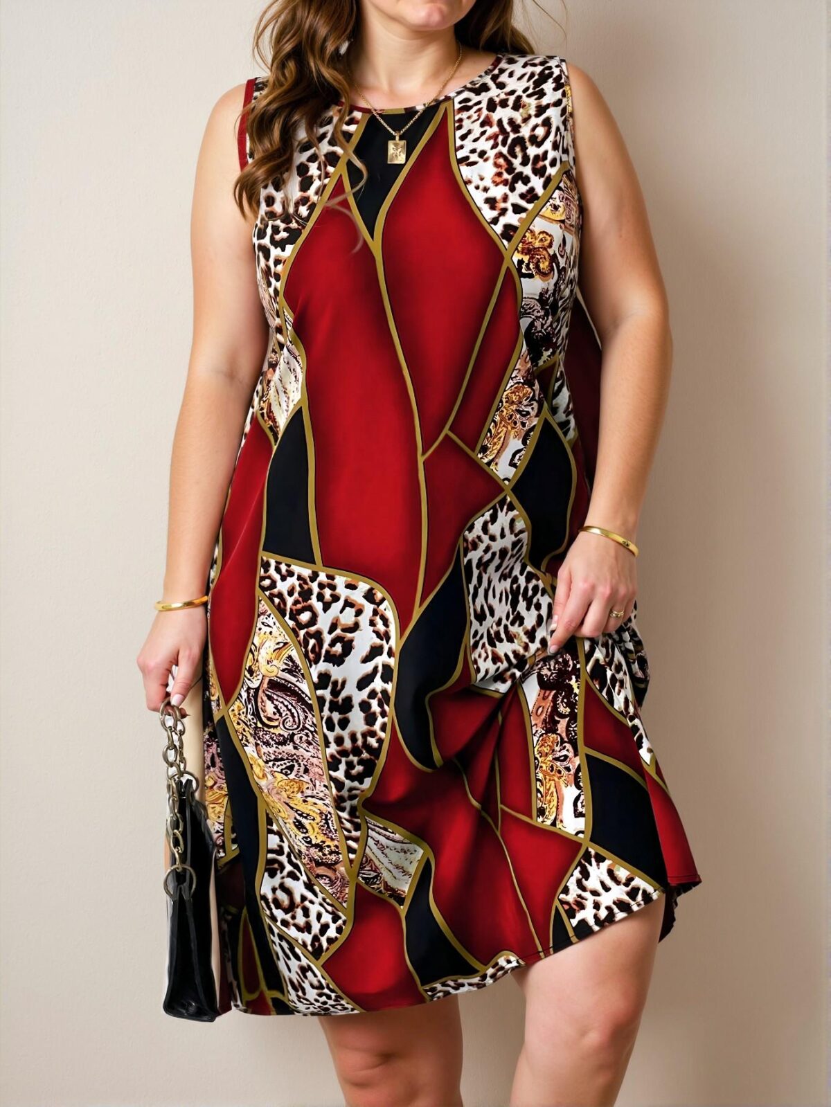 Elegant Burgundy Sleeveless Printed Maxi Dress for Vacation in Spring and Summer - Chic, Classy and Trendy Fashion Style to Dress to Impress - Image 3
