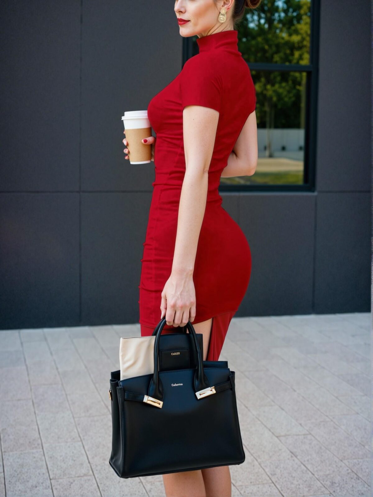 Elegant Red Bodycon Short Sleeve Dress Perfect for Spring and Summer Chic, Classy and Trendy Fashion Style to Dress to Impress - Image 2