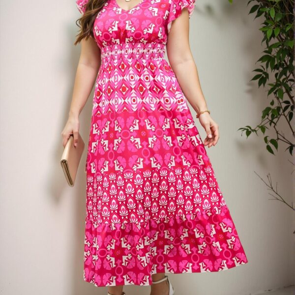 Elegant Multicolor Floral A-Line Long Dress with Ruffle Sleeves for Women - Perfect for Vacation and Summer Outings, Chic, Classy and Trendy Fashion Style to Dress to Impress