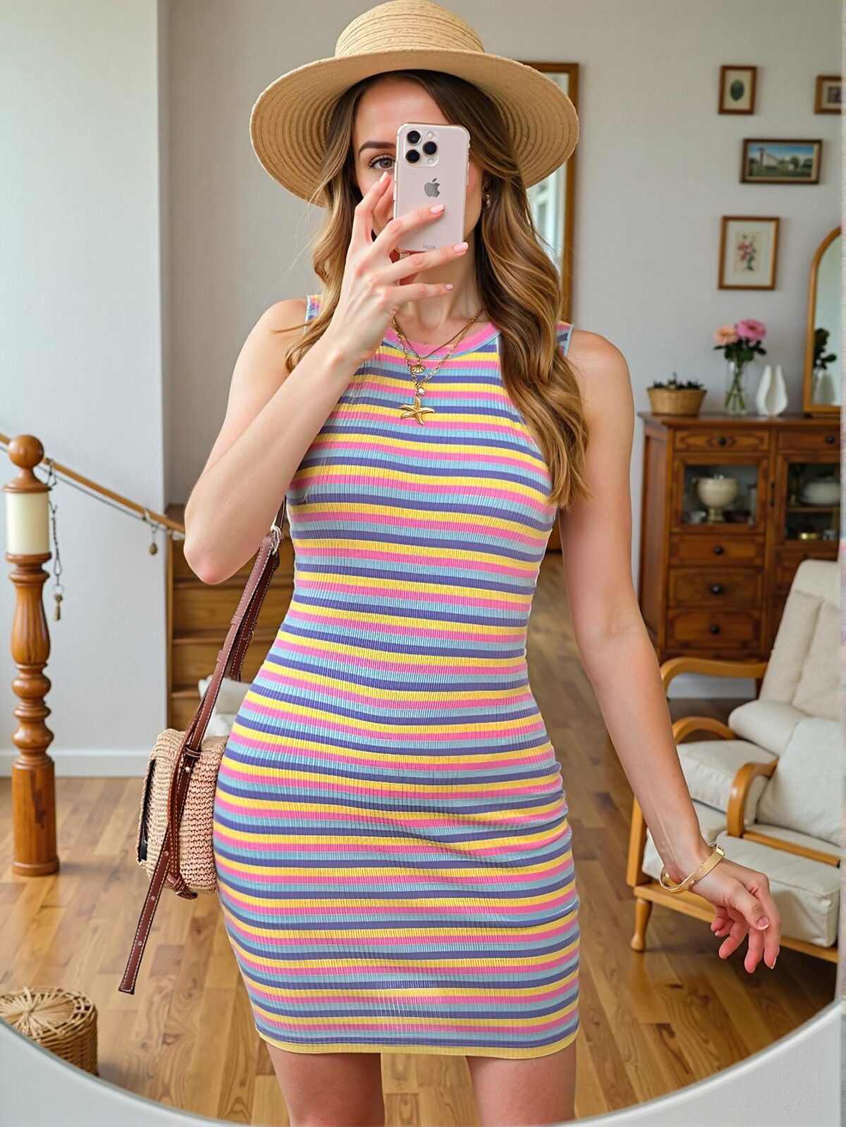 Chic Multicolor Striped Sleeveless Mini Dress Perfect for Everyday Wear and Spring-Summer Street Style - Chic, Classy and Trendy Fashion Style to Dress to Impress - Image 4