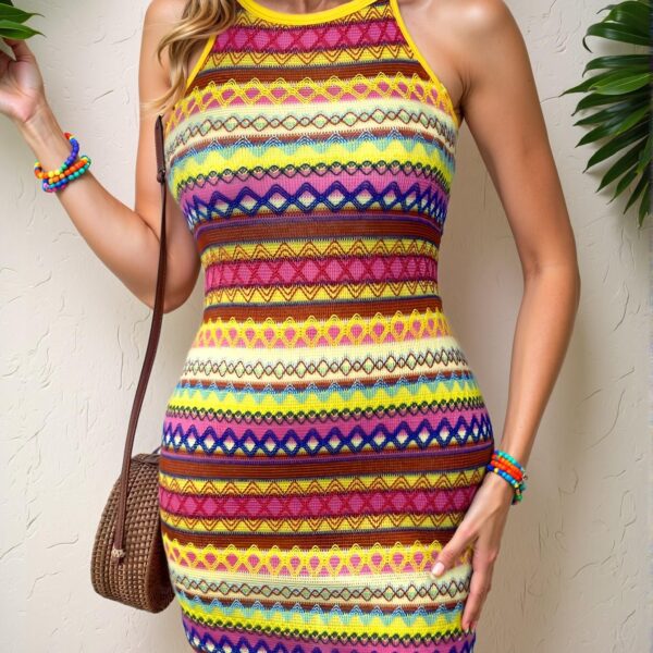 Elegant Yellow Stylish Backless Bodycon Tank Dress for Women - Chic, Classy and Trendy Fashion Style to Dress to Impress