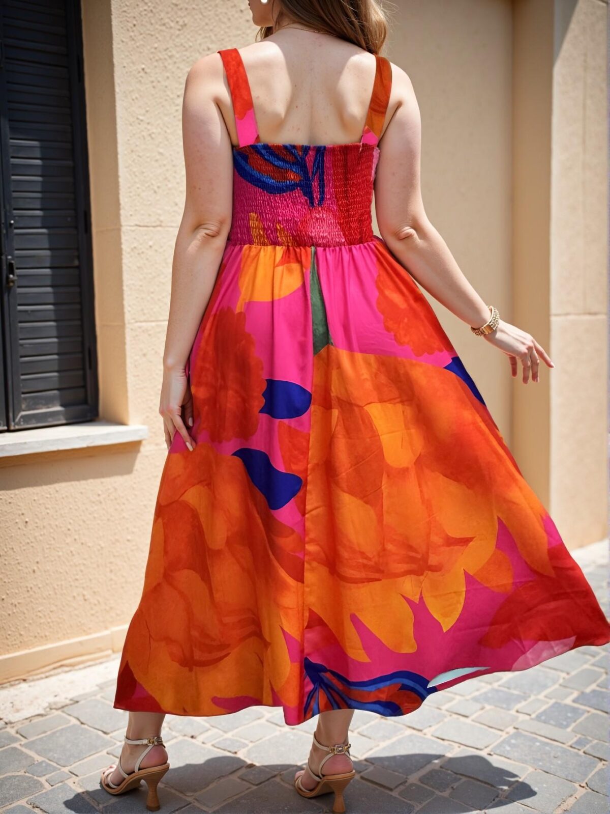 Elegant Hot Pink Breezaya Plus Size Colorful Printed A-Line Dress for Spring and Summer - Chic, Classy and Trendy Fashion Style to Dress to Impress - Image 2