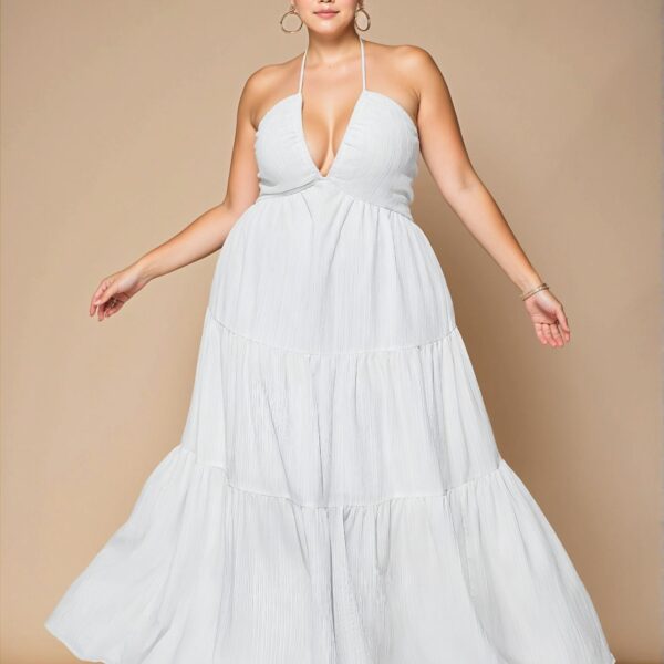 Elegant Apricot Graceful V-Neck Solid Cami Dress Perfect for Spring and Summer Chic, Classy and Trendy Fashion Style to Dress to Impress