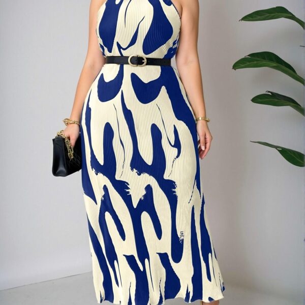 Elegant Royal Blue A-Line Sleeveless Dress with Back Buttons for Casual and Vacation Wear in Spring and Summer - Chic, Classy and Trendy Fashion Style to Dress to Impress