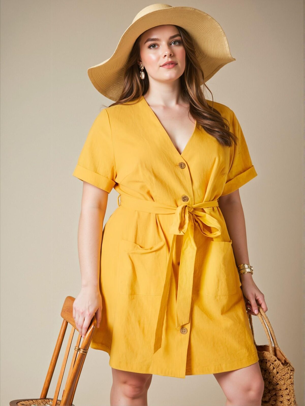 Elegant Yellow Stylish A-Line Casual Drawstring Waist Short Sleeve Dress for Spring and Summer "Chic, Classy and Trendy Fashion Style to Dress to Impress" - Image 4