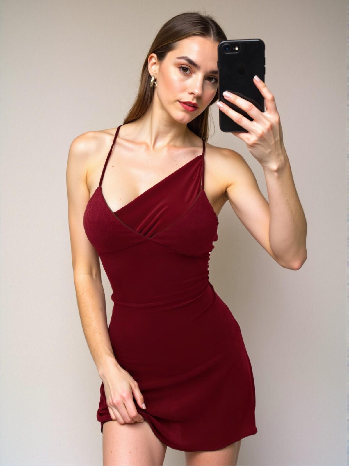 Elegant Burgundy Backless Cami Mini Dress with Criss Cross Detail for Spring and Summer: Chic, Classy and Trendy Fashion Style to Dress to Impress - Image 5