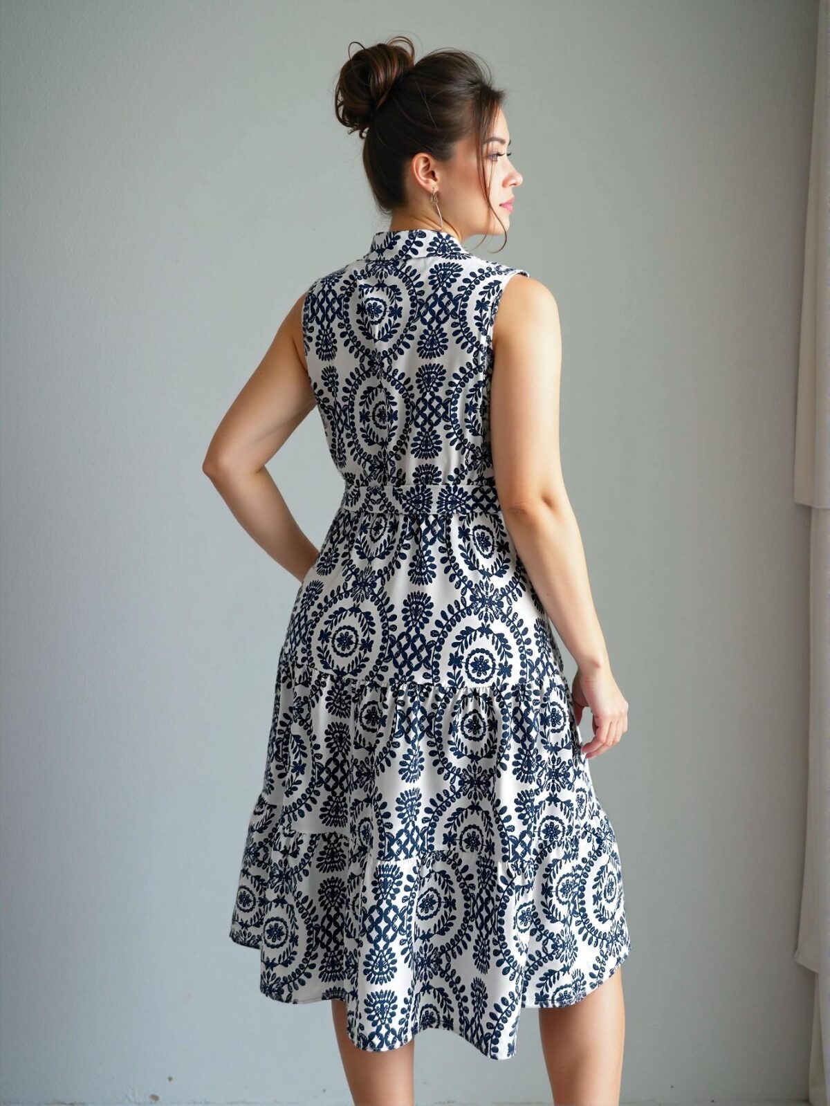 Elegant Multicolor Stylish Sleeveless A-Line Dress for Spring and Summer - Chic, Classy and Trendy Fashion Style to Dress to Impress - Image 2