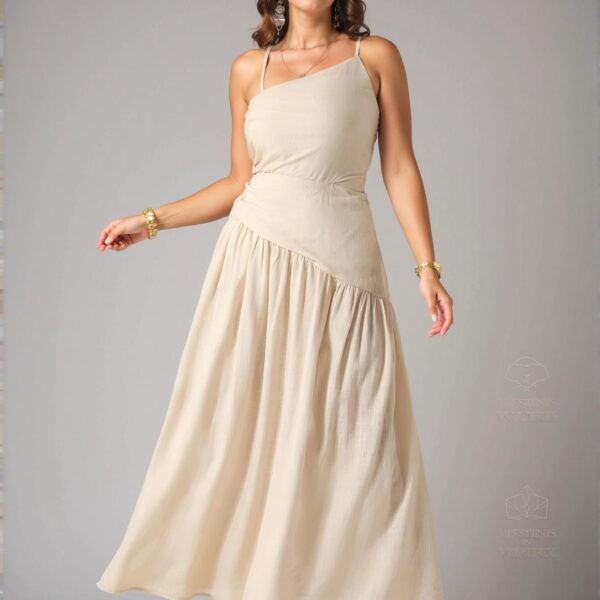 Elegant Khaki Criss Cross Backless Maxi Dress with Ruched Ruffle Hem - the Perfect Summer Outfit for Concerts, Festivals, Country Events, and Beach Days - Chic, Classy and Trendy Fashion Style to Dress to Impress