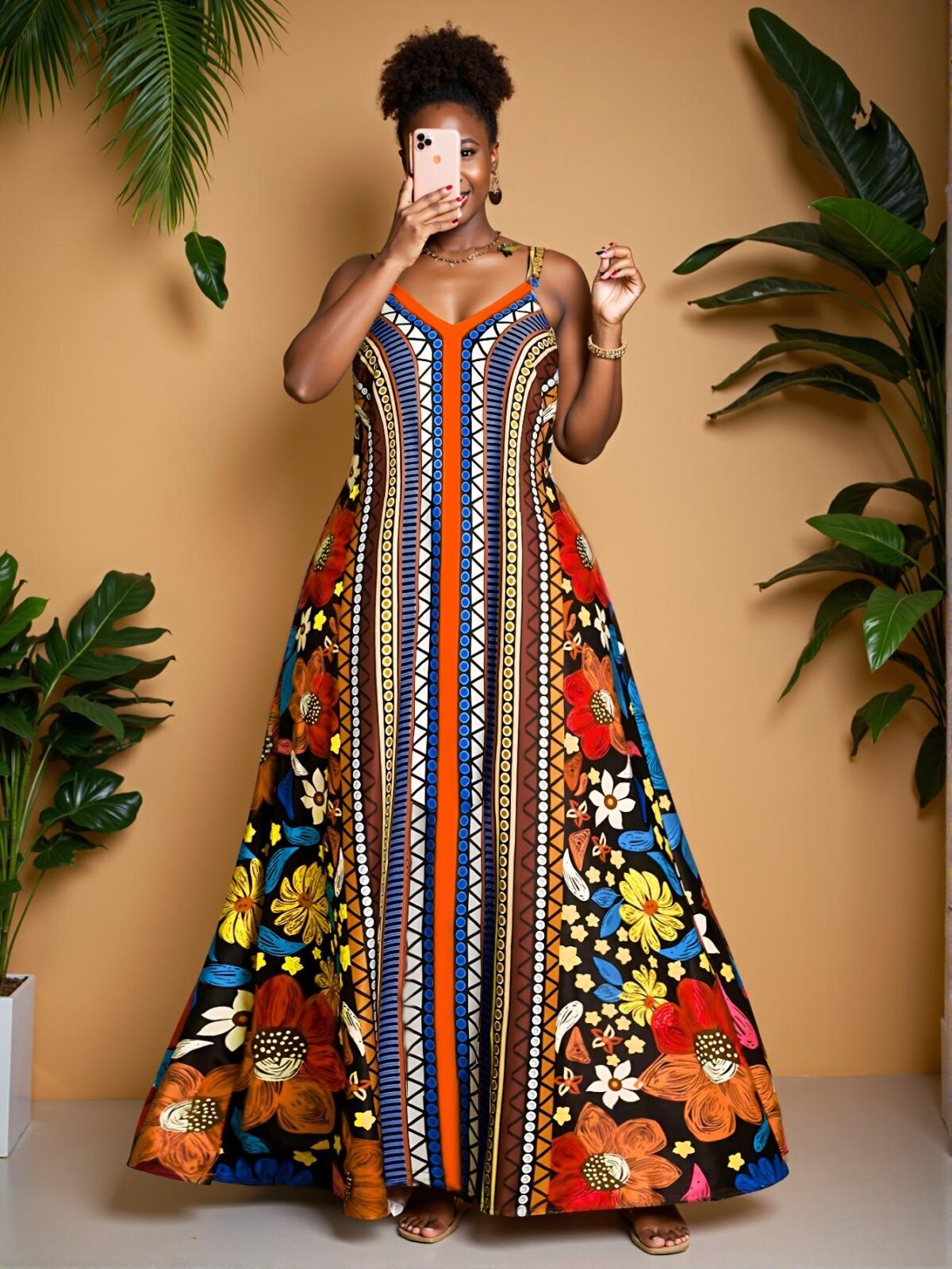 Elegant Multicolor Bohemian-Inspired Long Beach Dress with Spaghetti Straps for Spring and Summer Adventures - Chic, Classy and Trendy Fashion Style to Dress to Impress