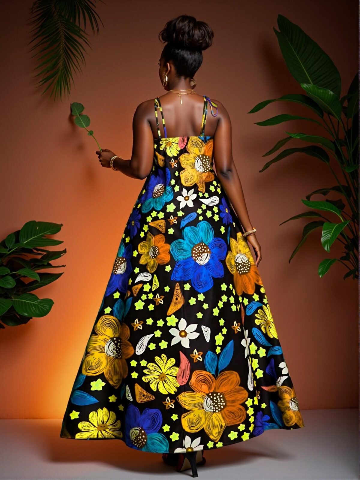 Elegant Multicolor Bohemian Floral Print Long Dress for Beach Getaways - Chic, Classy and Trendy Fashion Style to Dress to Impress - Image 2