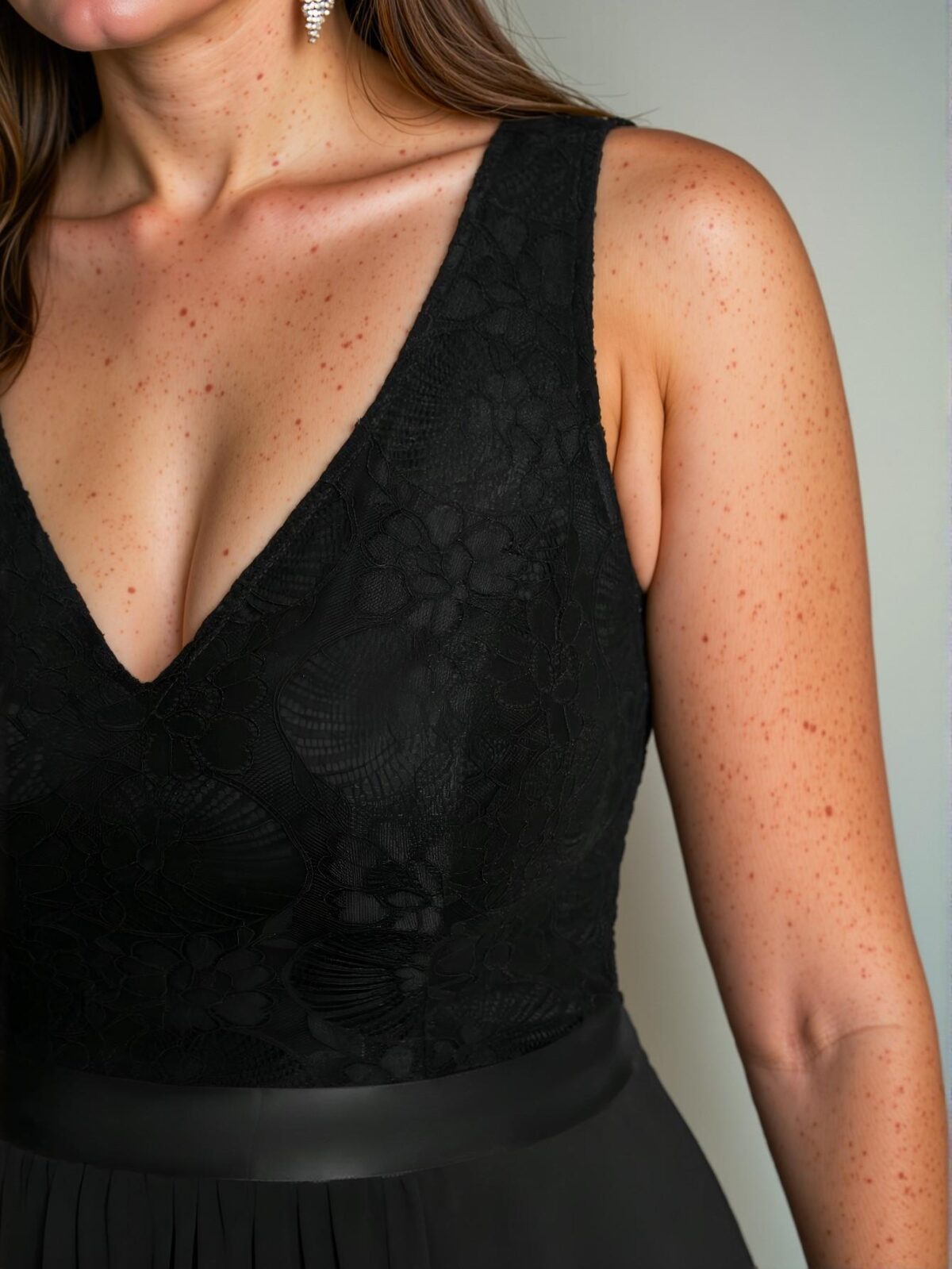 Elegant Black Contrast Lace Maxi Dress for Spring and Summer - Chic, Classy and Trendy Fashion Style to Dress to Impress - Image 3
