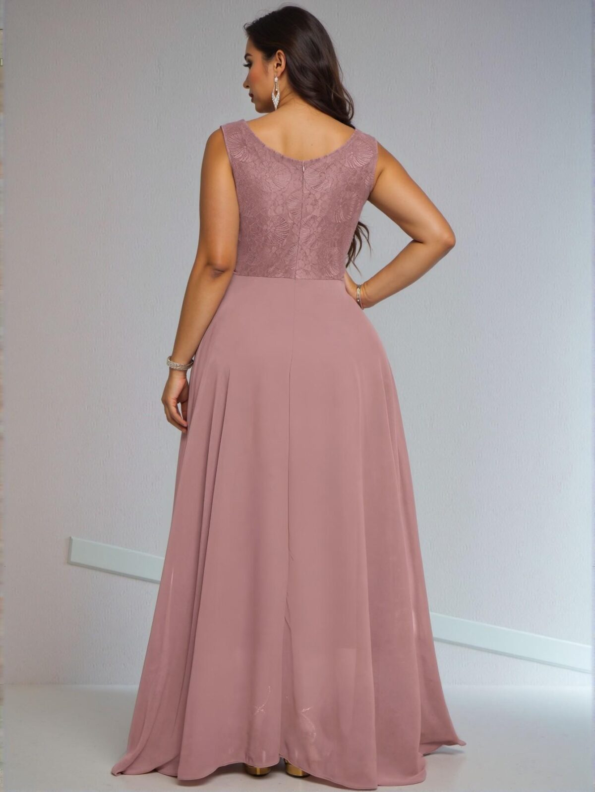 Elegant Pink Pleated Casual Maxi Dress with Ruched Waist and Sleeveless V-Neck for Spring and Summer - Chic, Classy and Trendy Fashion Style to Dress to Impress - Image 2