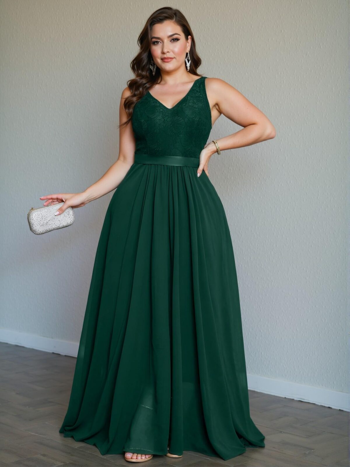 Elegant Dark Green V-Neck Sleeveless Pleated Maxi Dress for a Chic and Classy Spring and Summer Look "Chic, Classy and Trendy Fashion Style to Dress to Impress" - Image 5