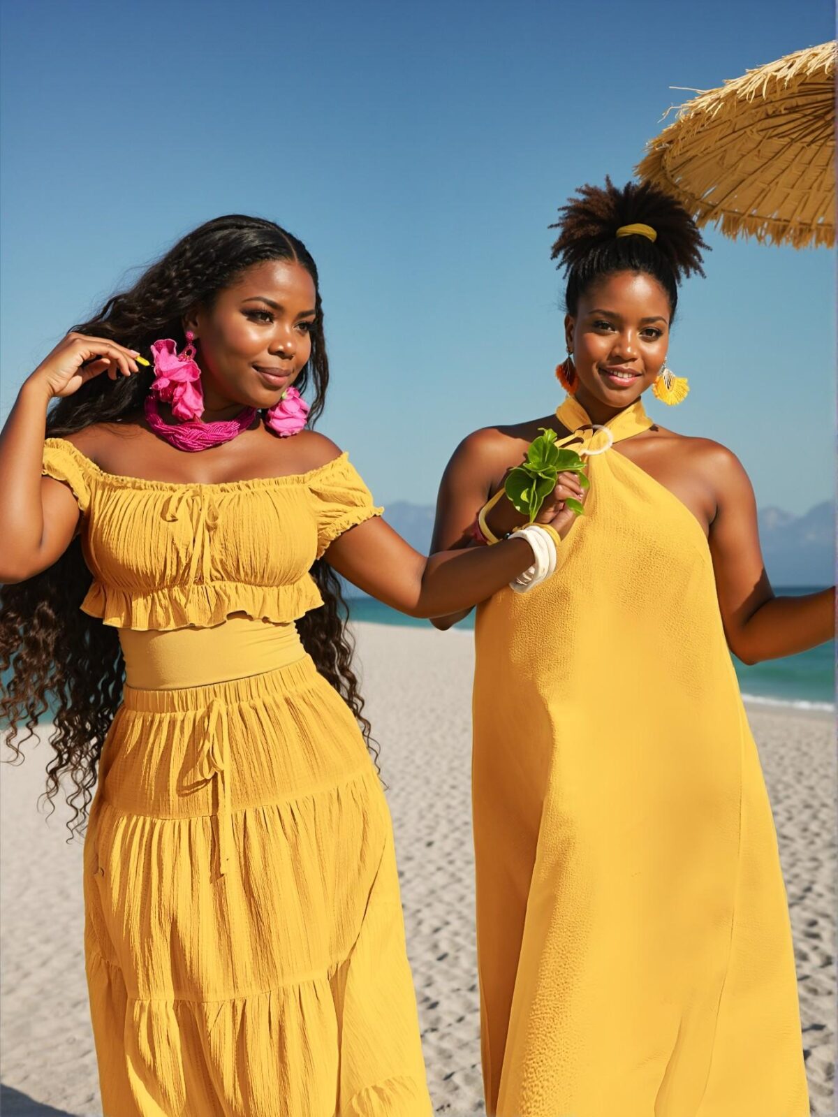 Elegant Yellow Boho A-Line Maxi Dress with Sleeveless Halter Neck and Woven Textured Fabric for Spring and Summer – Chic, Classy and Trendy Fashion Style to Dress to Impress - Image 3