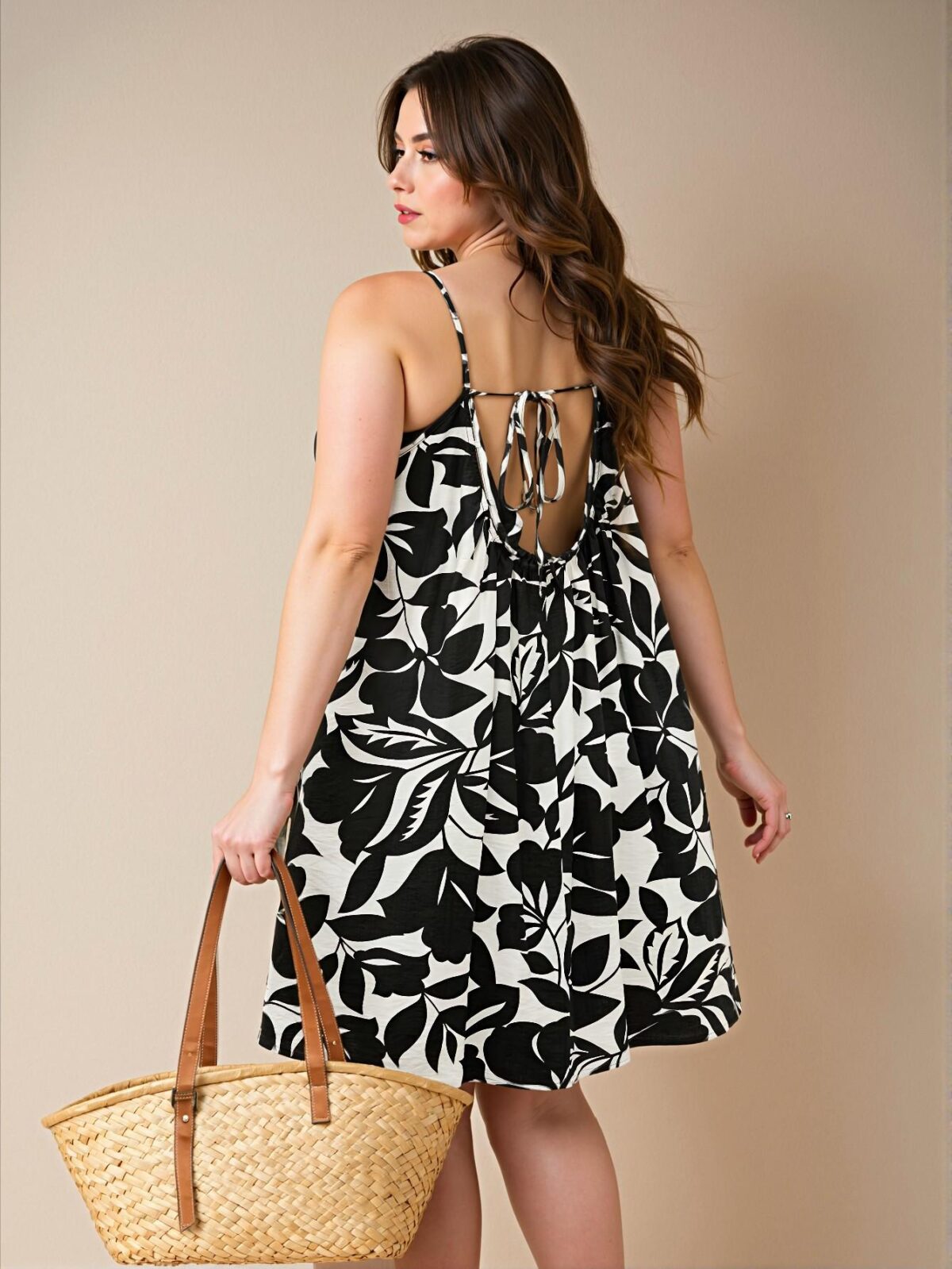 Elegant Multicolor Flared Cami Dress with Spaghetti Straps for Spring and Summer Chic, Classy and Trendy Fashion Style to Dress to Impress