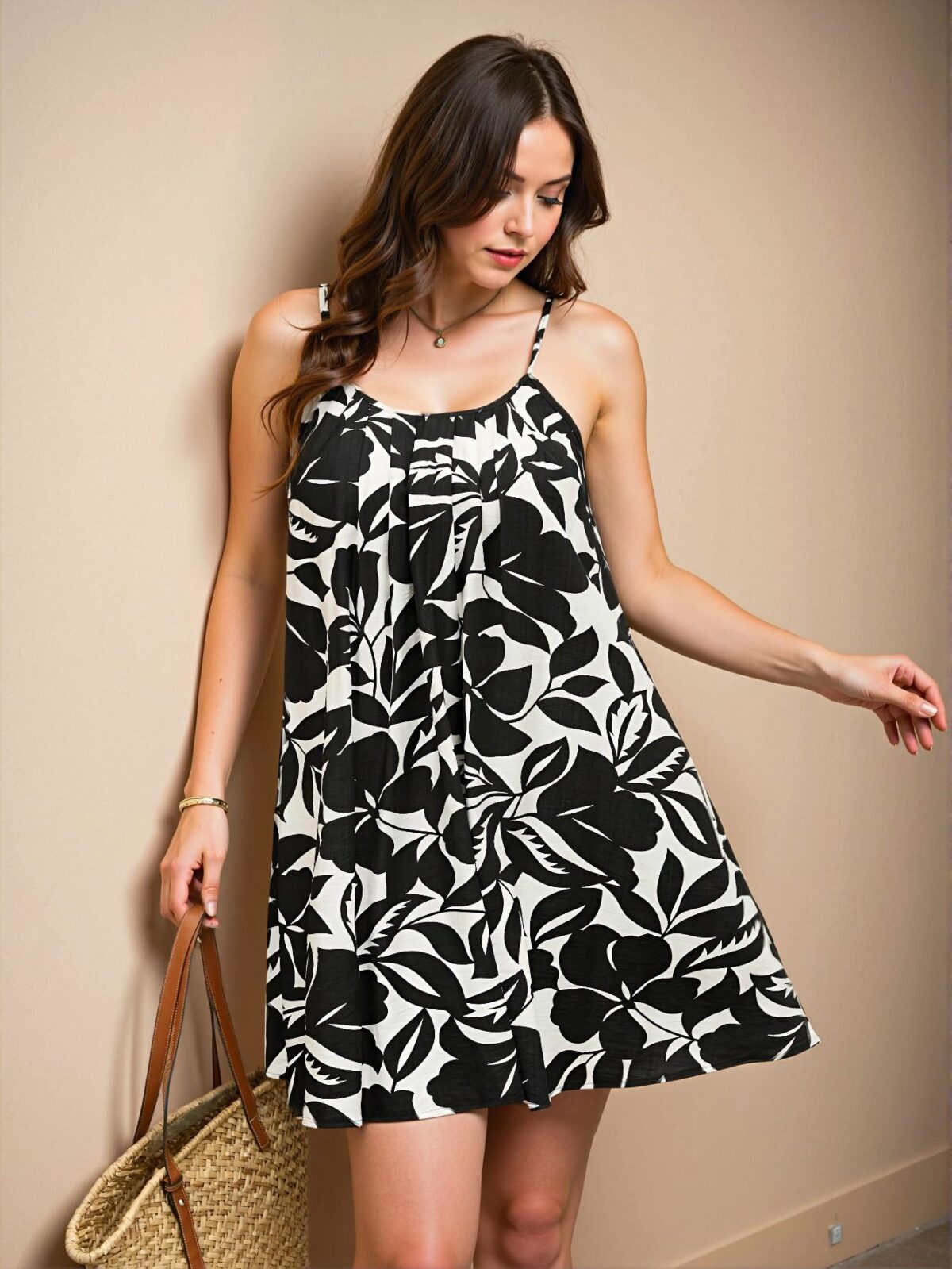 Elegant Multicolor Flared Cami Dress with Spaghetti Straps for Spring and Summer Chic, Classy and Trendy Fashion Style to Dress to Impress - Image 2