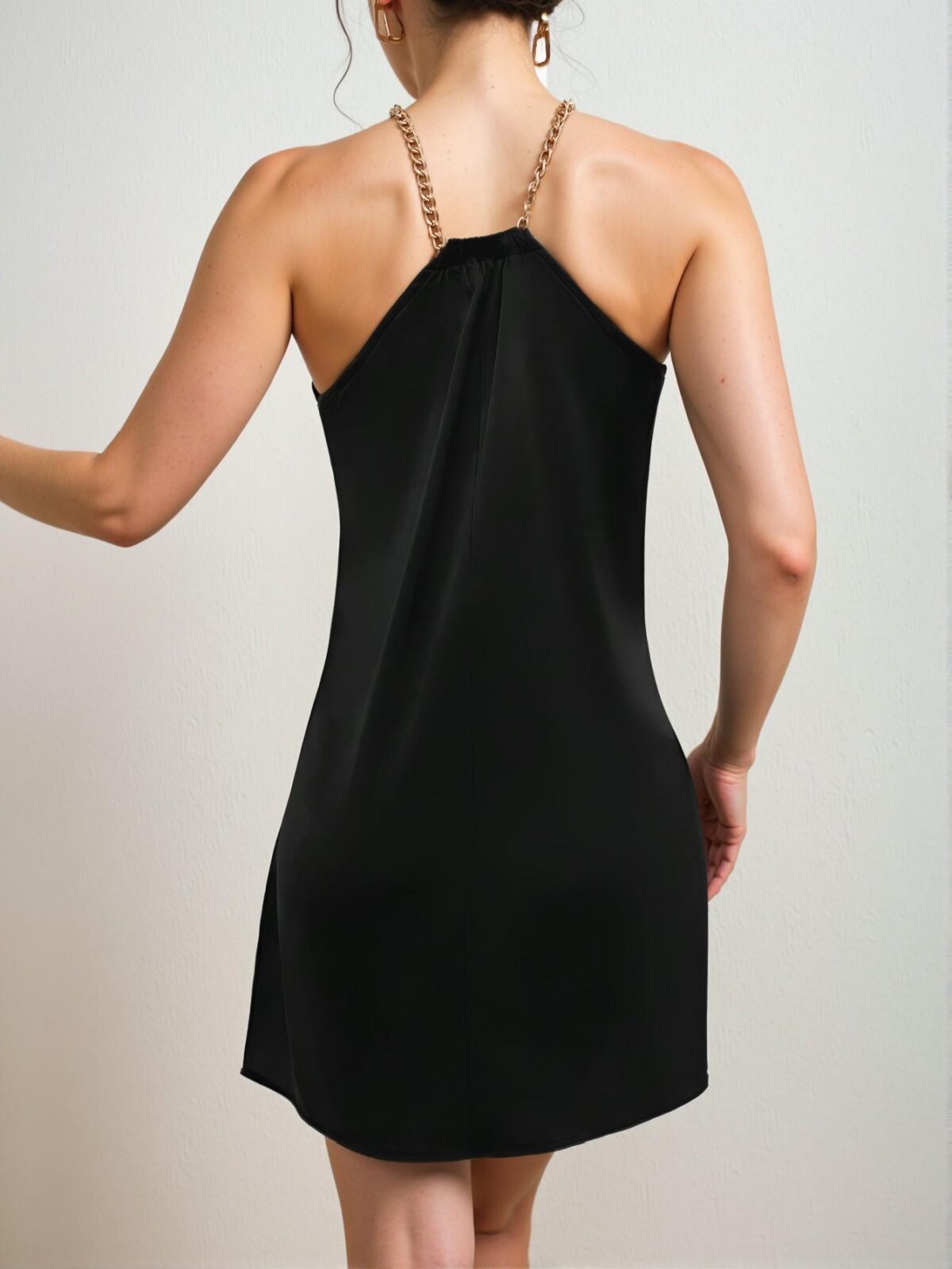 Elegant Black Chic Bodycon Dress with Necklace Straps for Spring and Summer - Chic, Classy and Trendy Fashion Style to Dress to Impress - Image 2