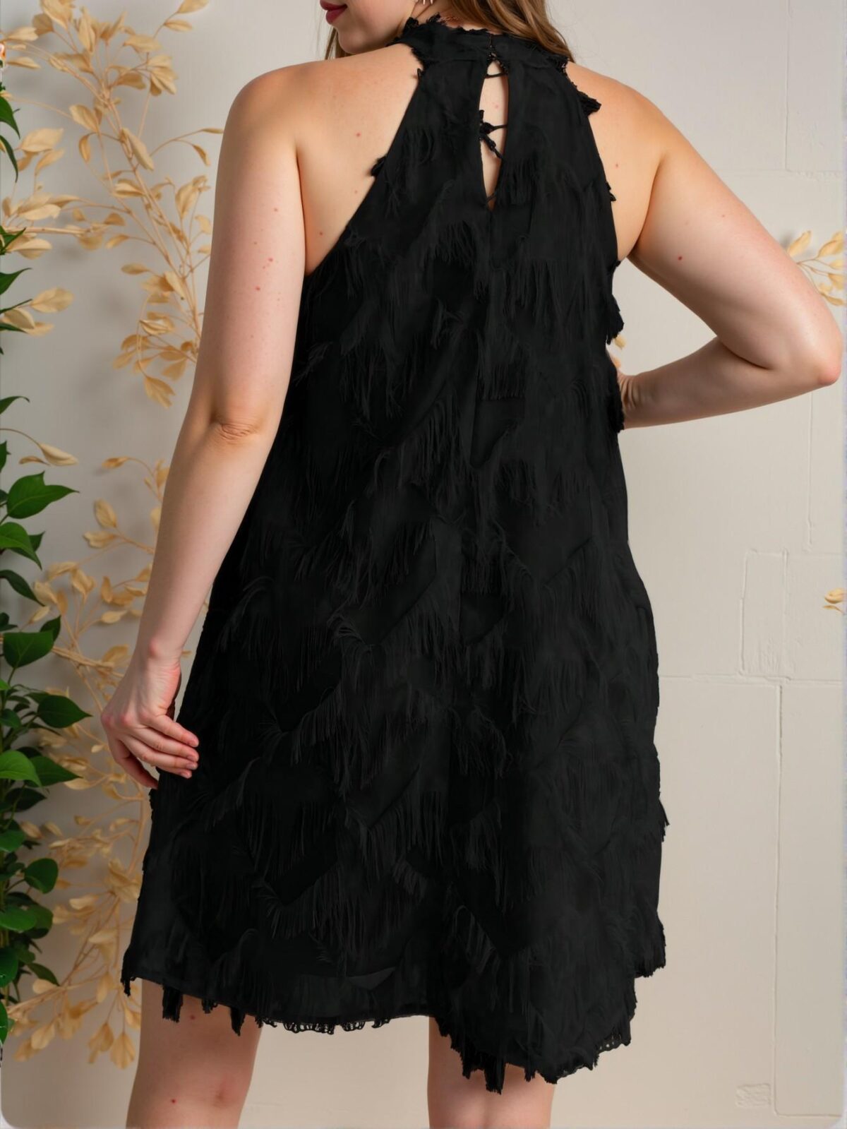 Elegant Black Asymmetrical Plus Size Sleeveless Halter Dress Perfect for Spring and Summer Chic, Classy and Trendy Fashion Style to Dress to Impress - Image 2