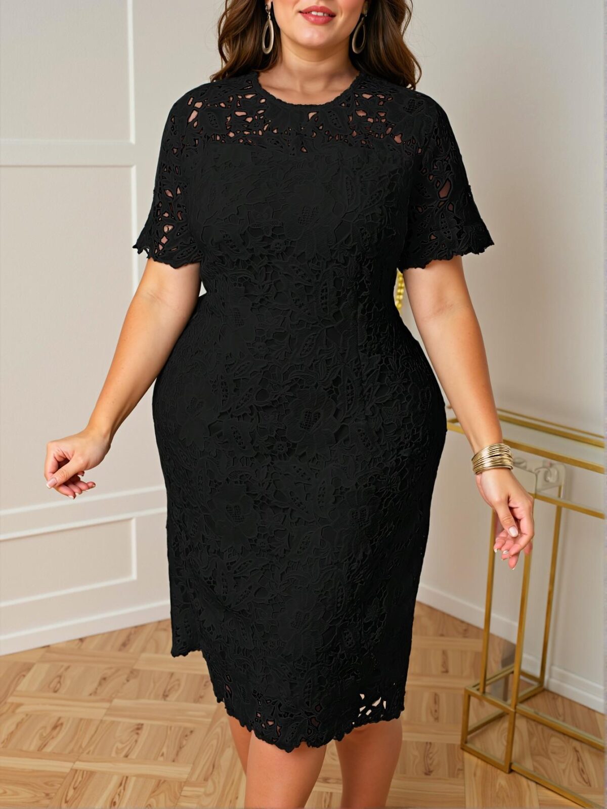 Elegant Black Sophisticated Mid-Sleeve Holiday Dress for Spring and Summer - Chic, Classy and Trendy Fashion Style to Dress to Impress