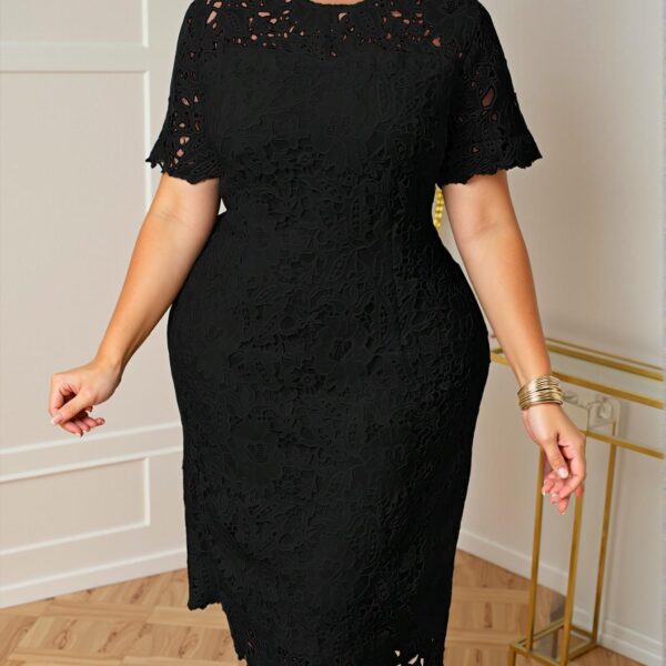 Elegant Black Sophisticated Mid-Sleeve Holiday Dress for Spring and Summer - Chic, Classy and Trendy Fashion Style to Dress to Impress
