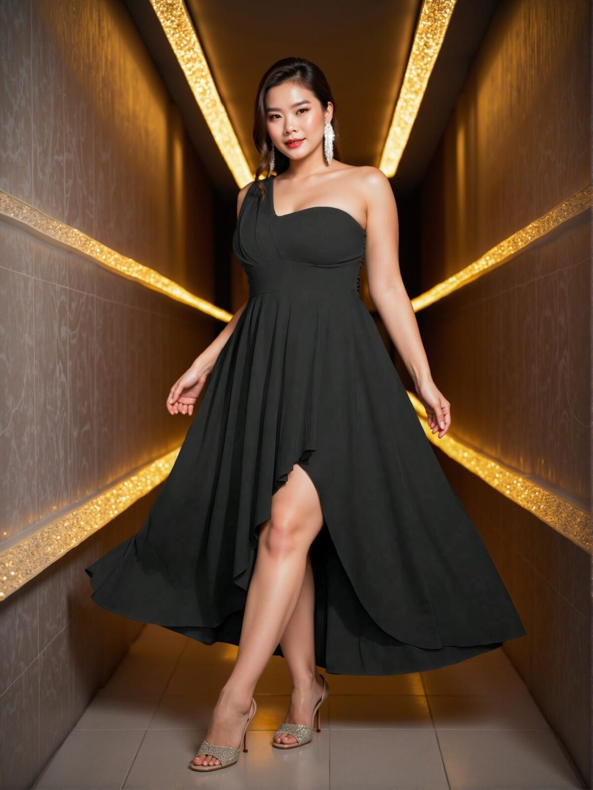 Elegant Black Strapless Plus Size Maxi Dress with Thigh-Slit Detail for Spring and Summer - Chic, Classy and Trendy Fashion Style to Dress to Impress