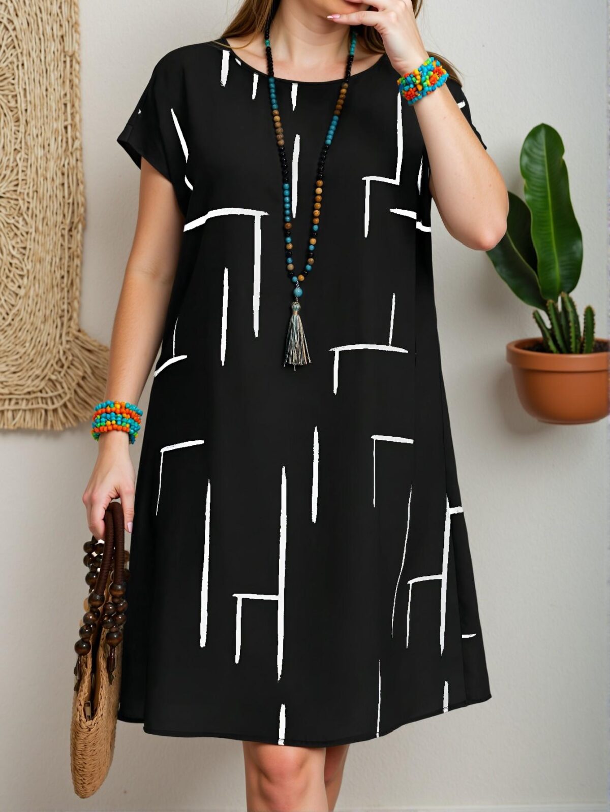 Elegant Black Effortlessly Stylish Plus Size Casual Dress Perfect for Spring and Summer Chic, Classy and Trendy Fashion Style to Dress to Impress - Image 5